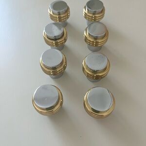 8 Gold and Silver Cabinet Knobs for kitchen or bath